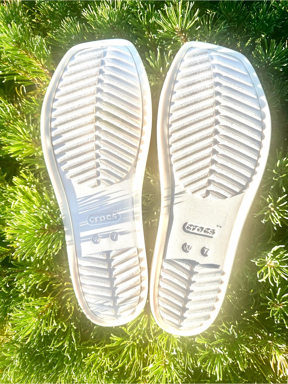 CROCS Ribbed Slide Sandals in Cream White - Picture 8 of 8